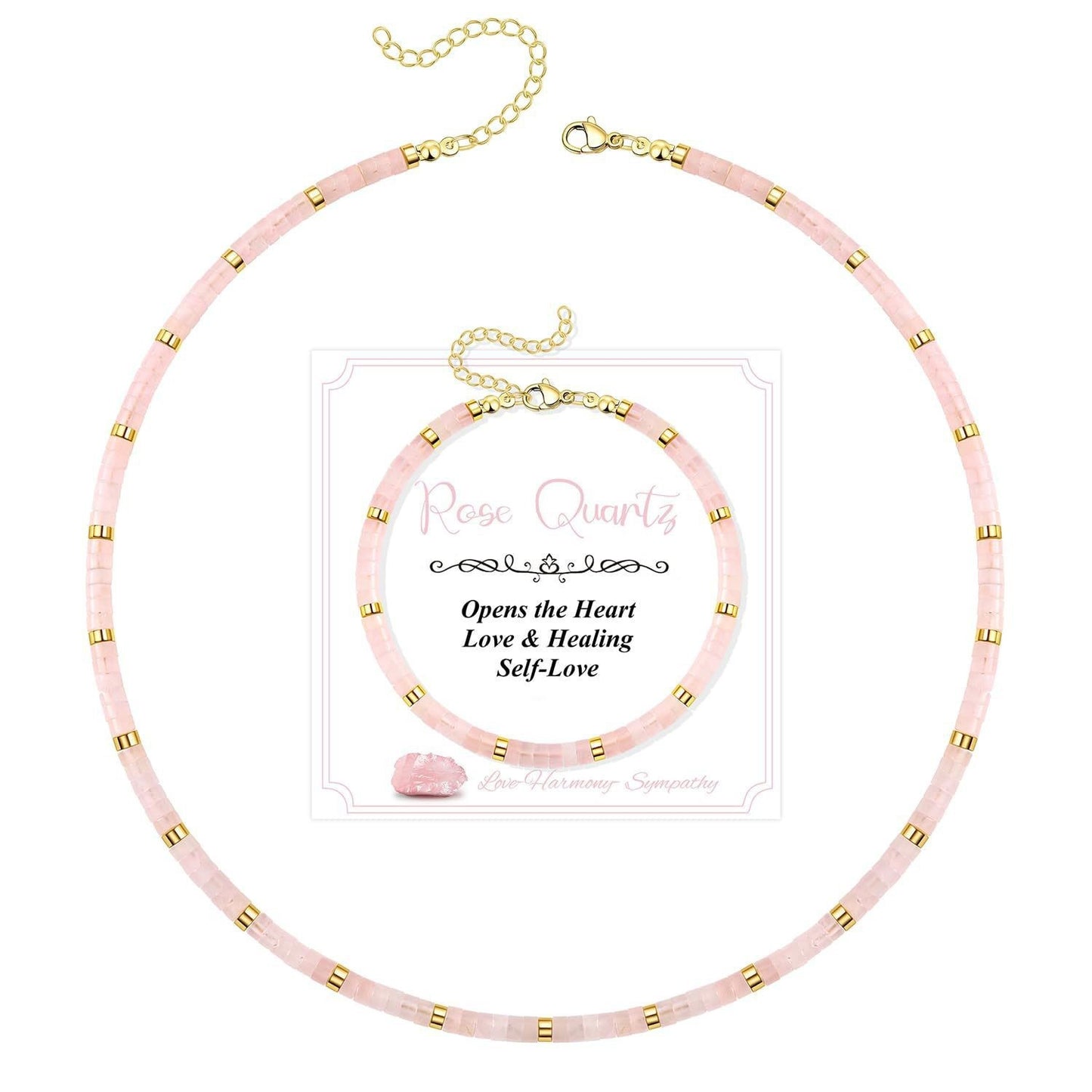 Elegant Natural Crystal Turquoise Bead Necklace Unisex Adjustable Chain