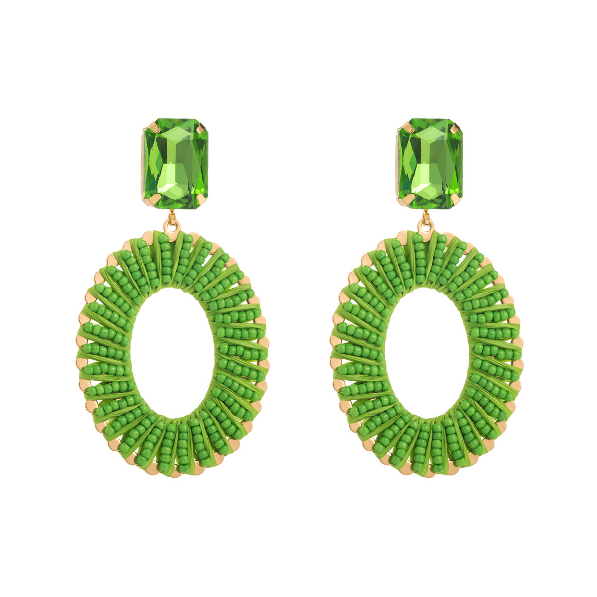 Pendientes Geométricos Minimalistas con Cuentas para Mujer Base de Hierro Hecha a Mano con Cuentas Miyuki de Colores Joyería Casual de Verano para Vacaciones