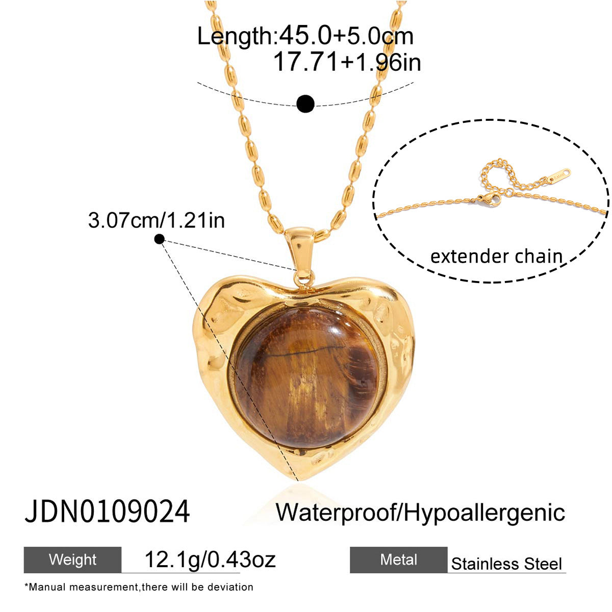 Collana Pendente Minimalista a Cuore in Acciaio al Titanio con Intarsio di Strass e Catena in Acciaio Inossidabile Placcato per Donne