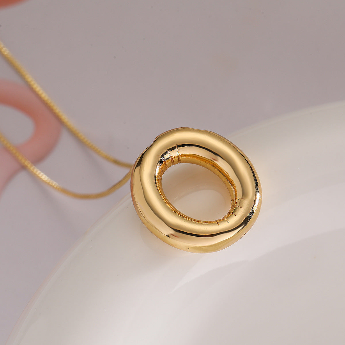 Minimalist Irregular Geometric Letter Balloon Pendant Necklace for Women