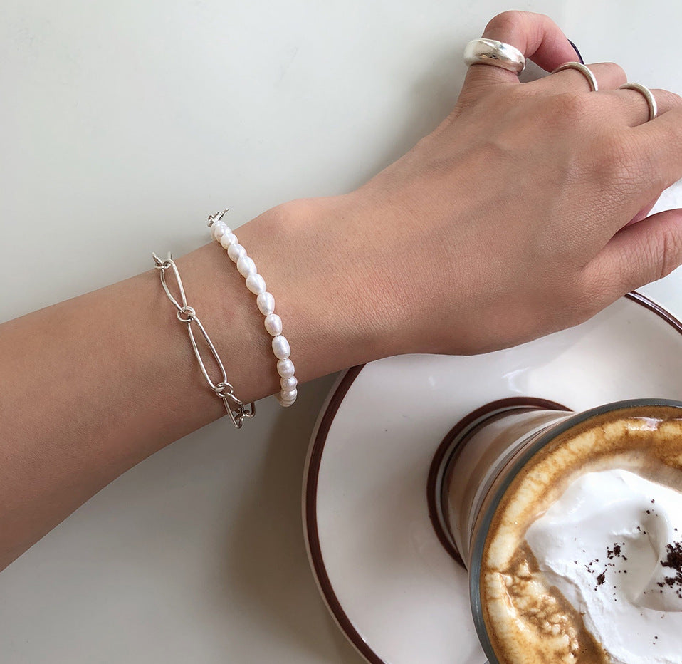 Braccialetto a forma di stella in argento sterling 925 placcato per donna stile naturale