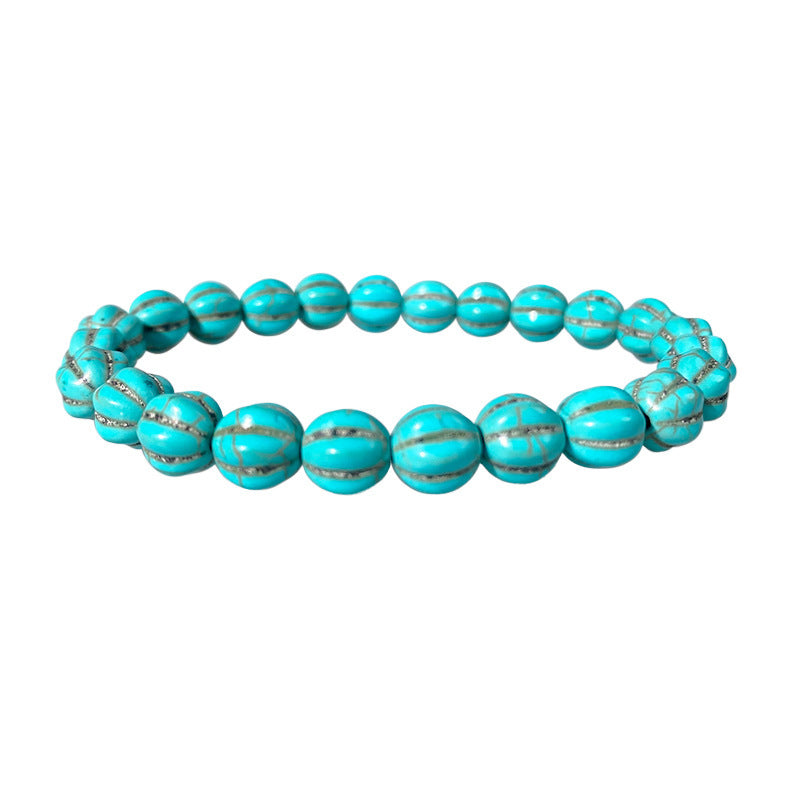 Bohemian Geometric Natural Turquoise Beaded Bracelet Unisex