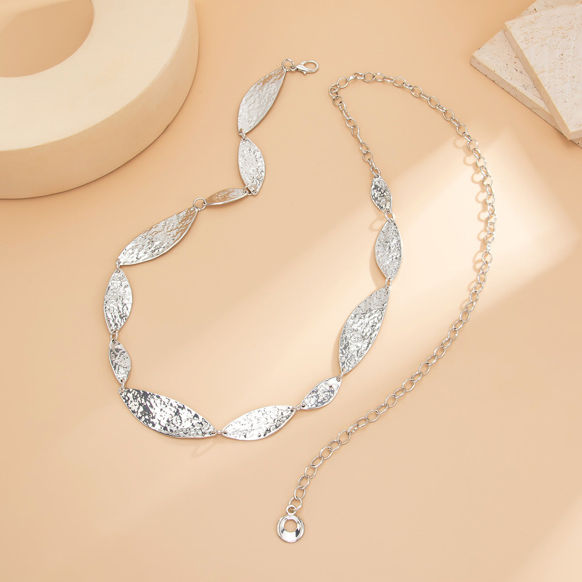 Hip-hop Geometric Leaf Zinc Alloy Singapore Chain Body Chain for Women