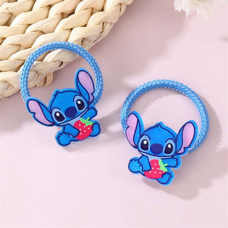 Cartoon Character Hair Tie for Kids with Knitted Fabric Construction in Pastel Macaron Color Palette Minimalist Style