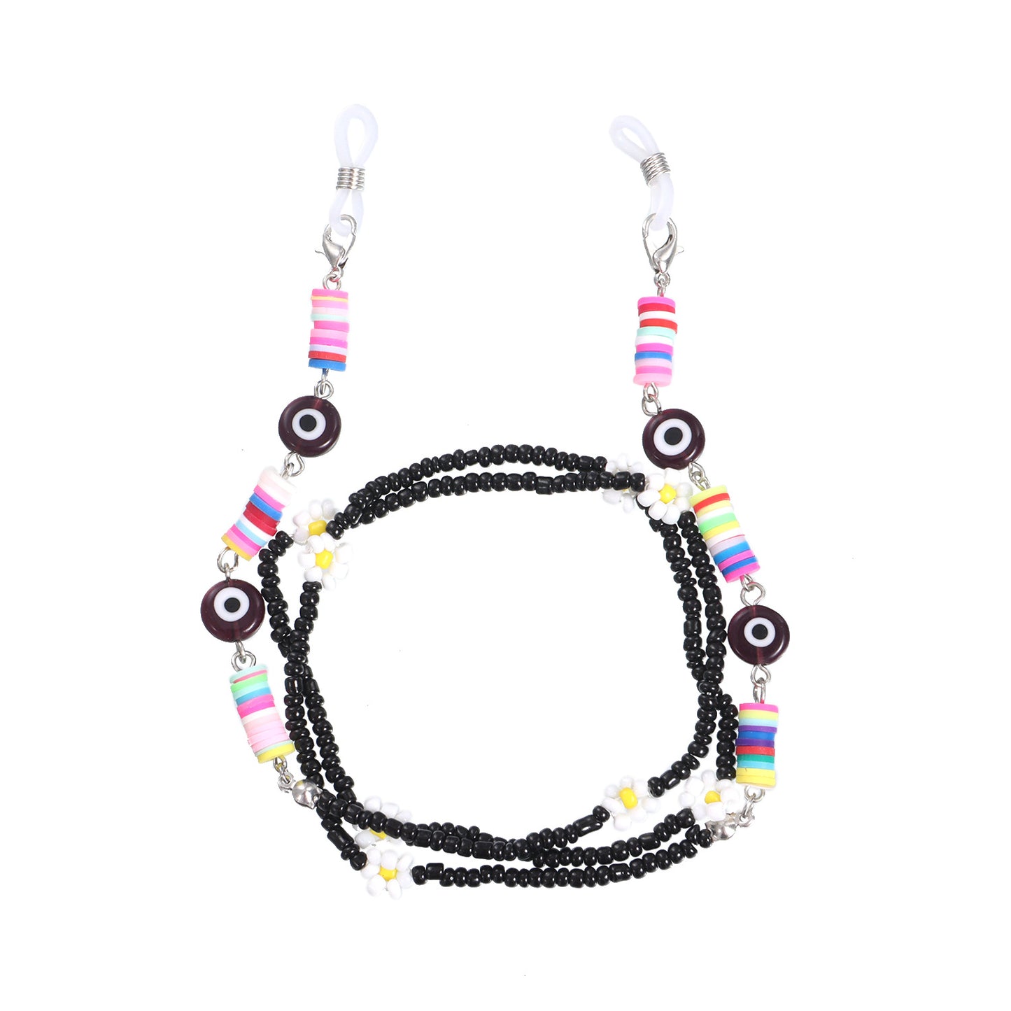 Colorful Resin Bead Floral Eyewear Chain for Women