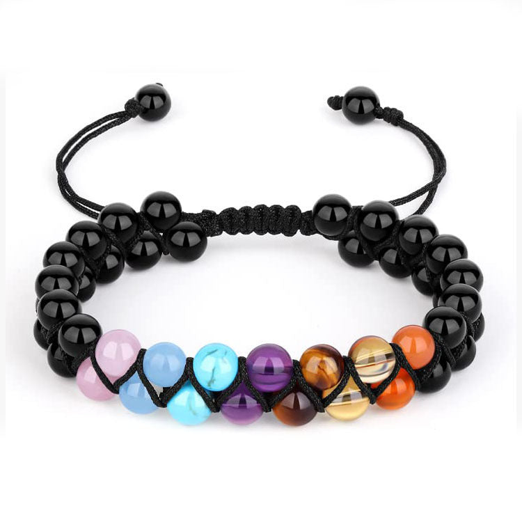Minimalist Natural Stone Braided Bracelet with Tiger's Eye Rose Quartz Amethyst Unisex Jewelry