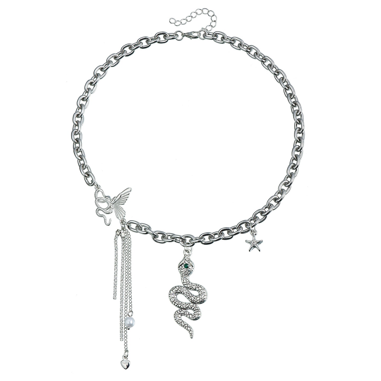 Minimalist Butterfly Pendant Necklace with Plated Alloy Chain and Fringe Detail for Women
