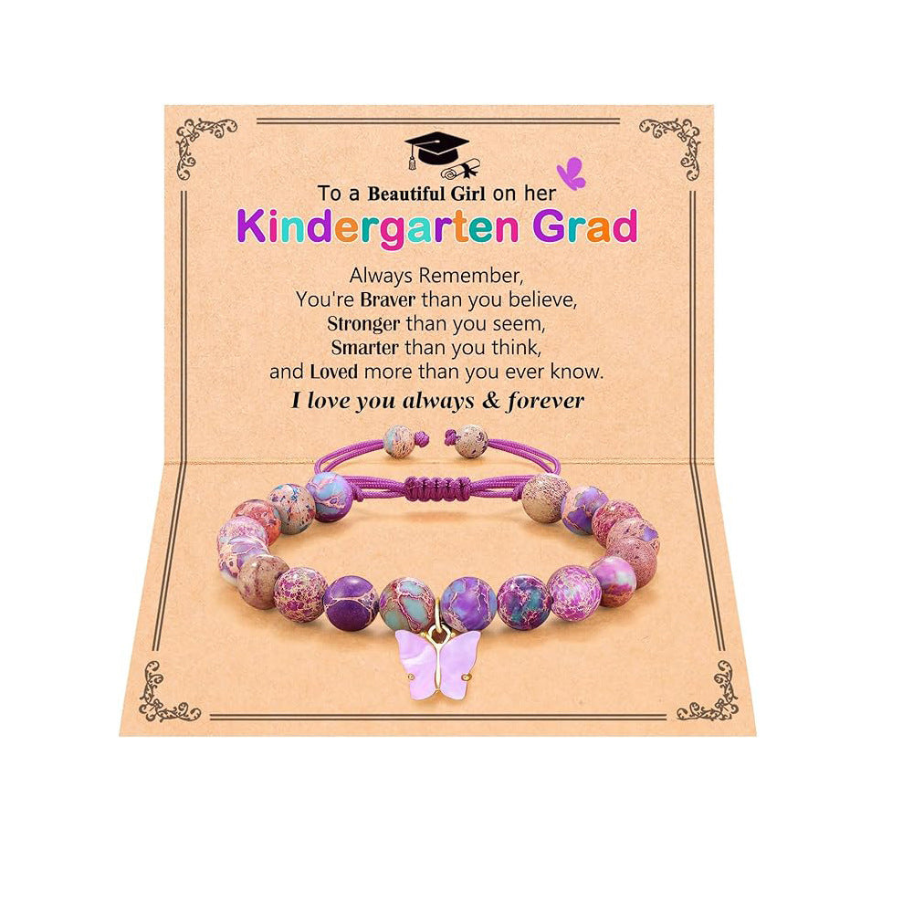 Handmade Woven Butterfly Stone Bracelet Unisex Gift