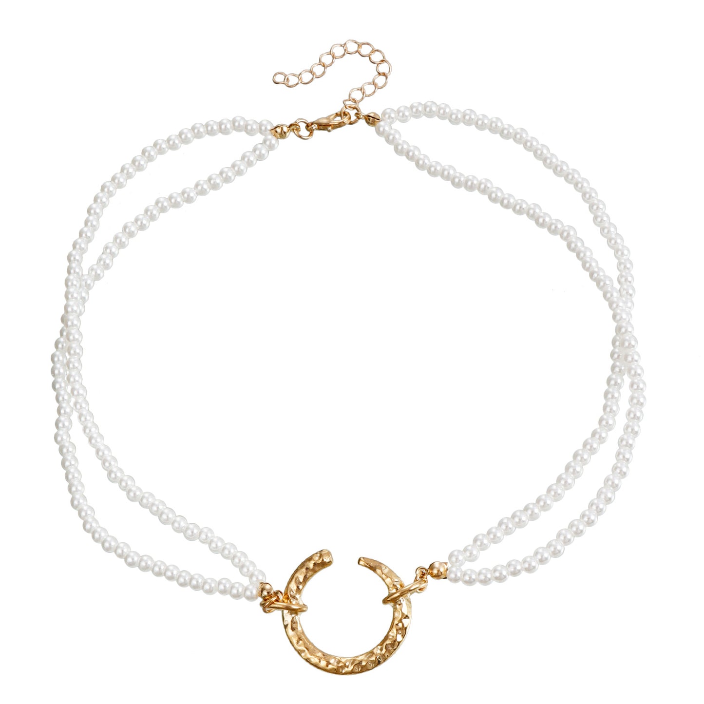 Minimalist Crescent Moon Pendant Necklace for Women with Alloy Chain and Electroplated Finish