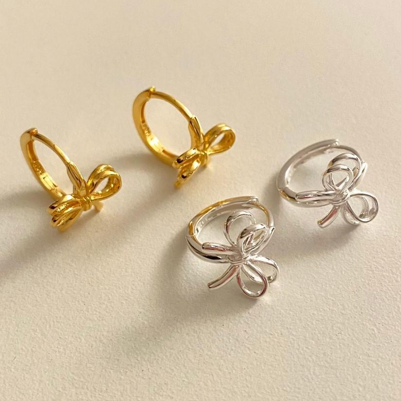 Pendientes de mariposa minimalistas para mujer de plata de ley 925 con acabado chapado