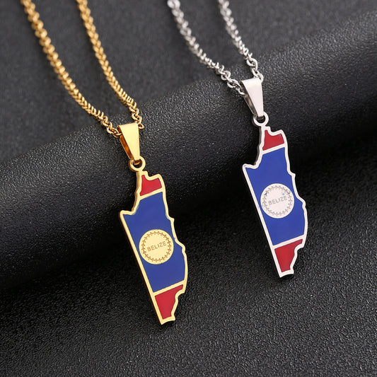 Collana con ciondolo smaltato geometrico vintage in acciaio inossidabile con charm in titanio su catena a O, unisex