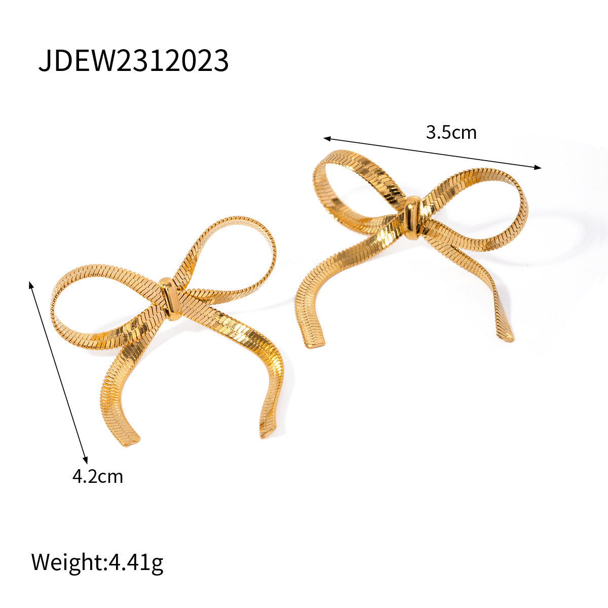 Vintage Cute Butterfly Bow Stainless Steel Plated Earrings