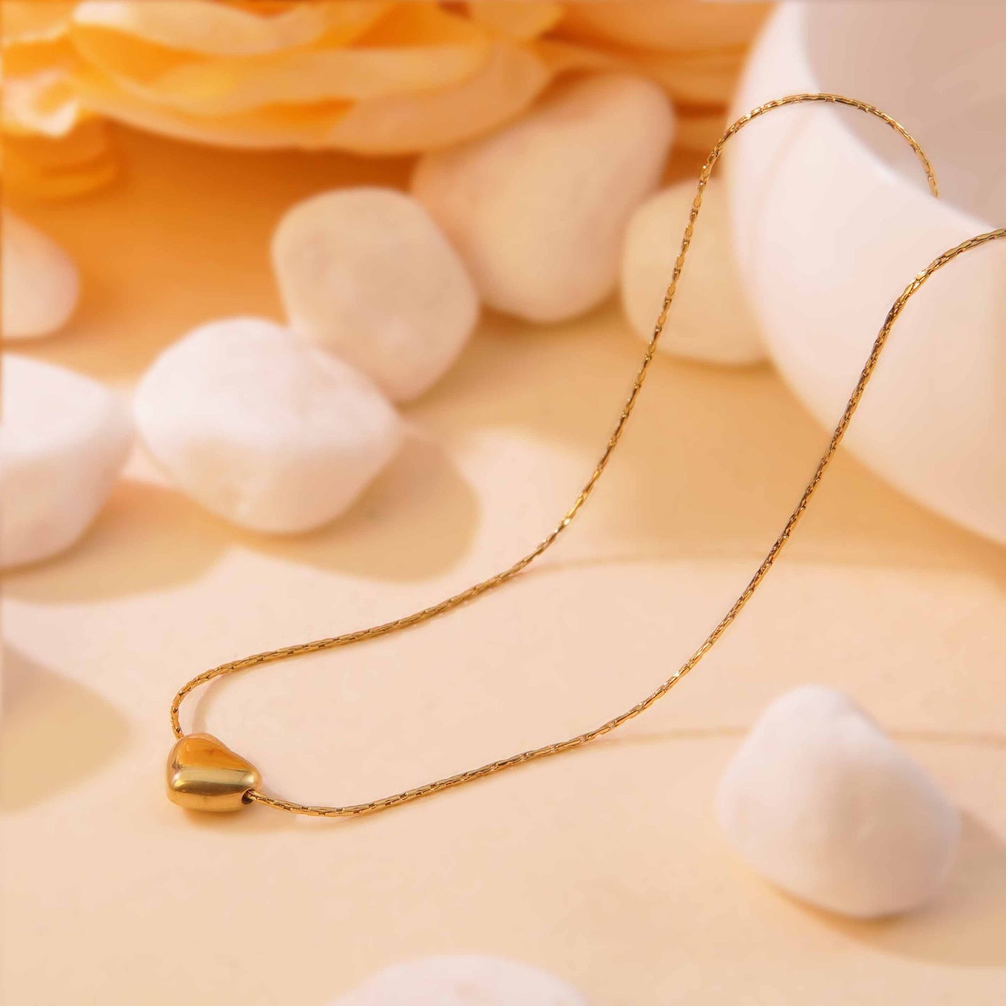 Minimalist Sweet Heart Titanium Steel Plated Necklace for Women