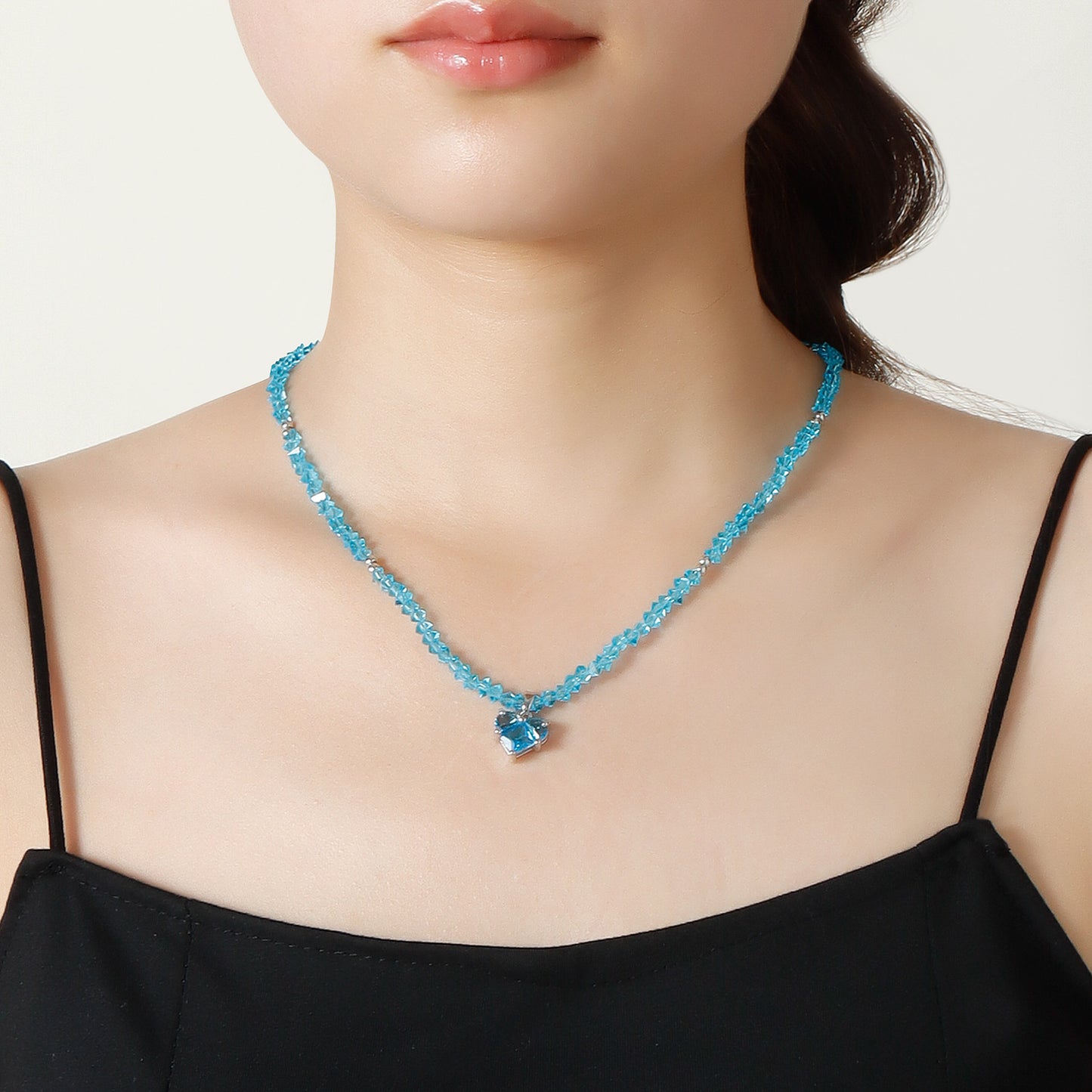 Handmade Beaded Heart Pendant Necklace with Glass Seed Beads for Women