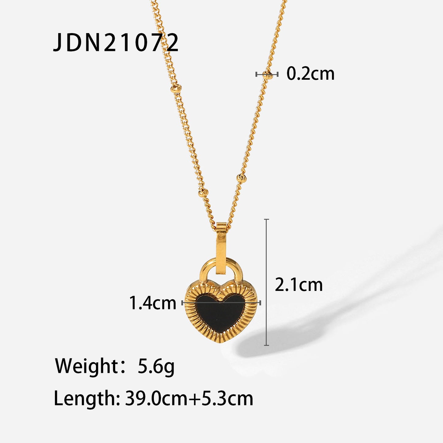 Retro Minimalist Double-Sided Heart Pendant Necklace for Women Stainless Steel with Plated Finish