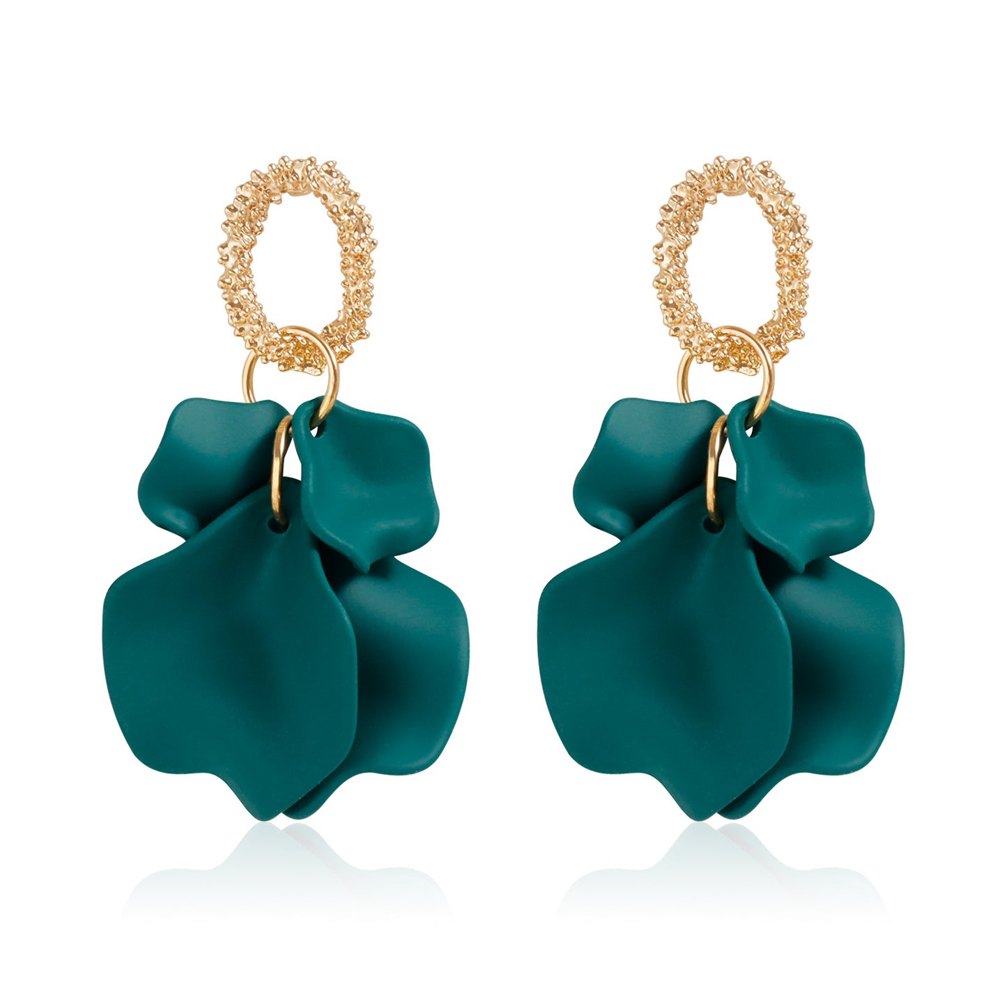 Vintage Floral Geometric Zinc Alloy Stud Earrings for Women with Plated Finish and Soft Garden-Inspired Design