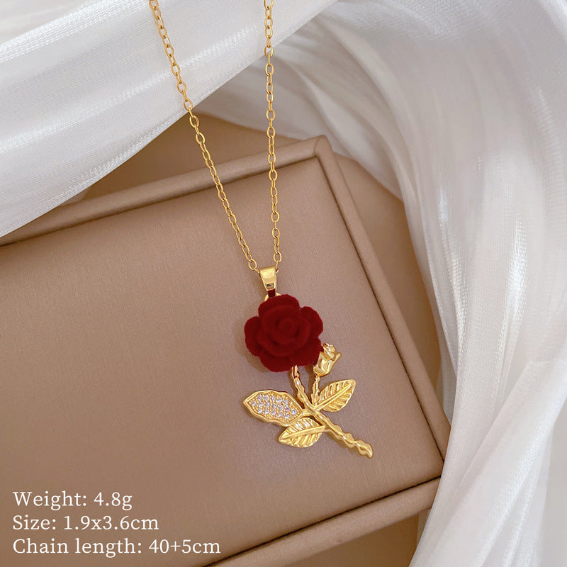 Collana Minimalista Geometrica in Acciaio al Titanio con Pendente in Rame Placcato Oro su Catena a Maglie per Uomo e Donna