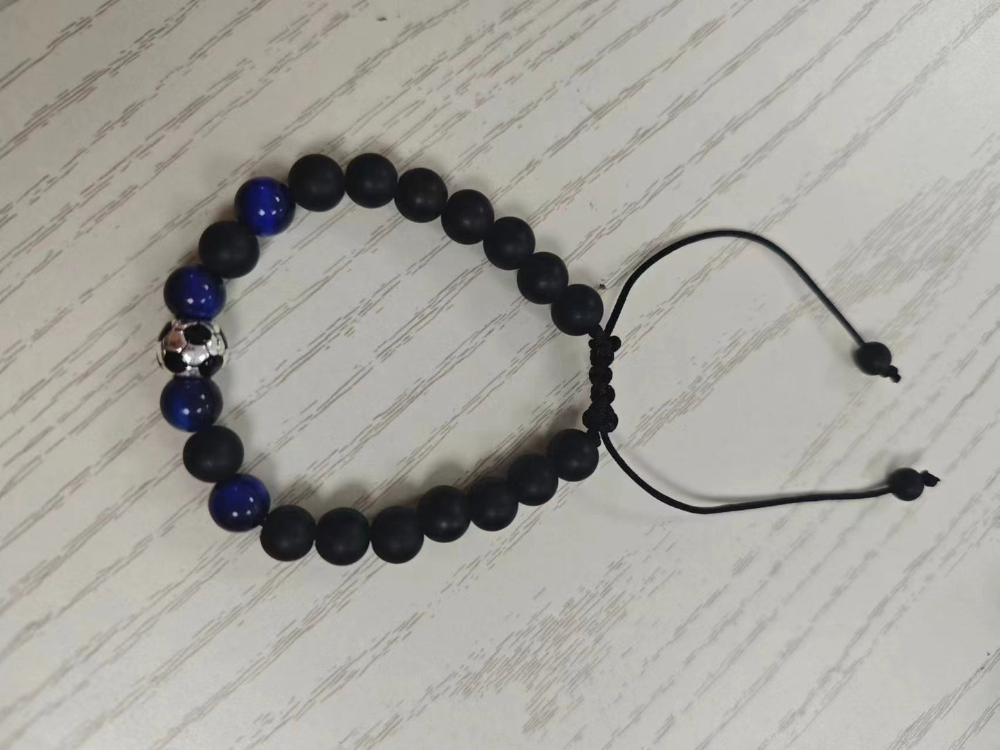 Sporty Matte Geometric Tiger Eye Agate Beaded Bracelet for Men Women