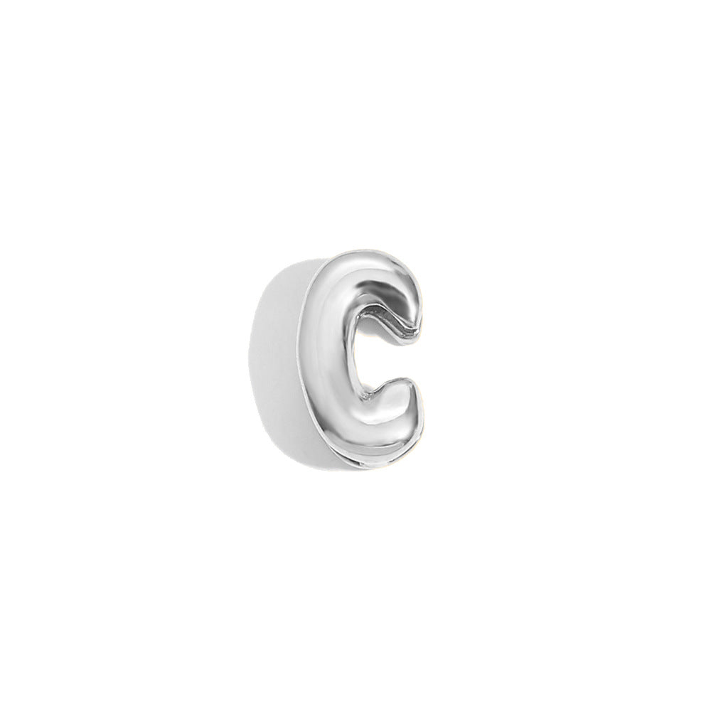 Collana Minimalista con Ciondolo a Lettera da Donna in Acciaio Inox con Placcatura in Oro 18K Design Cavo