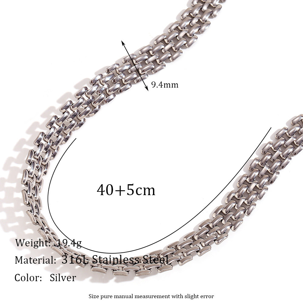 Bracciale da donna intrecciato fatto a mano in acciaio inossidabile placcato oro 18 carati con design geometrico minimalista
