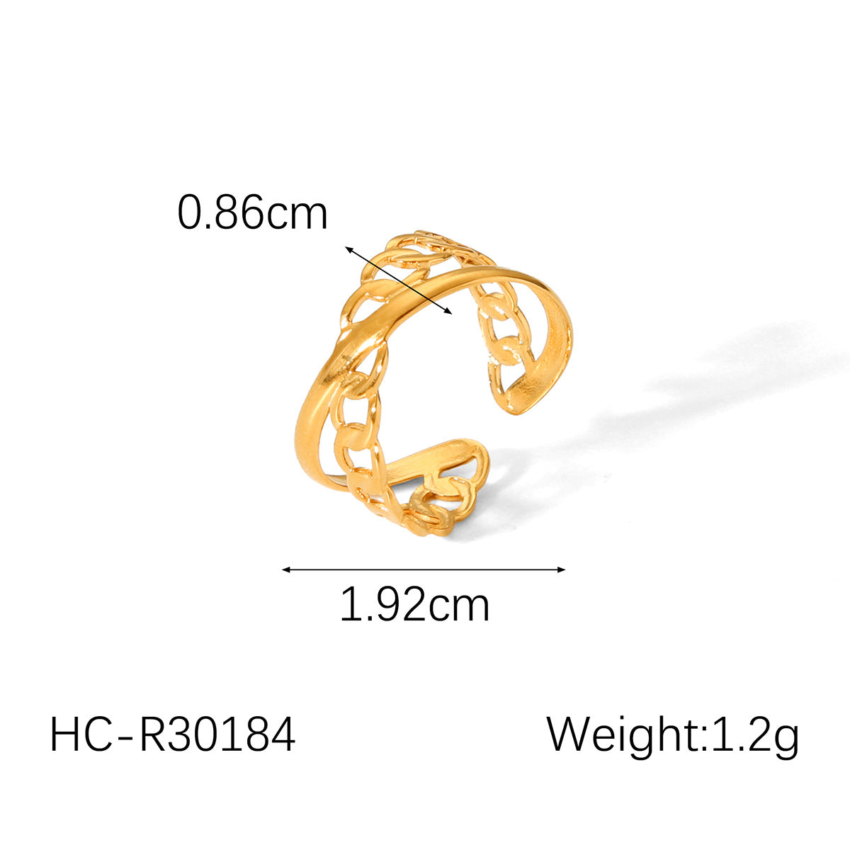 INS Style Geometric Asymmetrical Stainless Steel Gold Plated Ring for Women Titanium Steel Hypoallergenic Fashion Ring