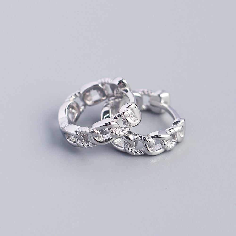 Orecchini a Cerchio Geometrici Minimalisti in Argento Sterling S925 con Finitura Placcata