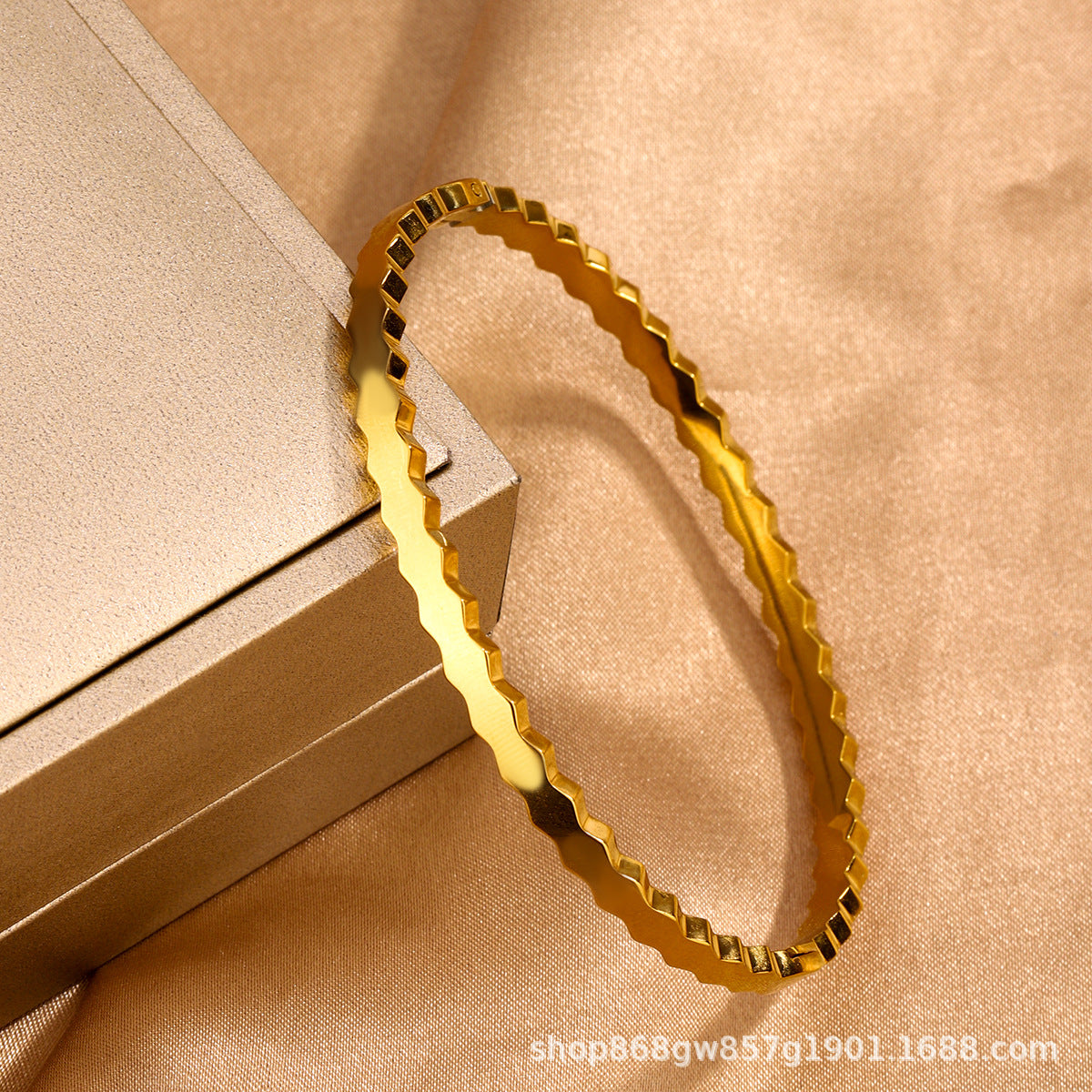 Bracciale da donna in titanio e acciaio lucidato con strass, stile minimalista per affari