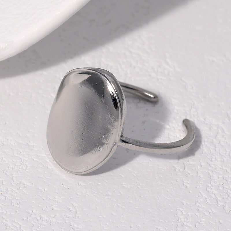 Minimalist Geometric Stainless Steel Open Ring for Women with Plated Finish