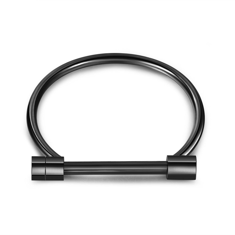 Geometric Stainless Steel Plated Horseshoe Bracelet