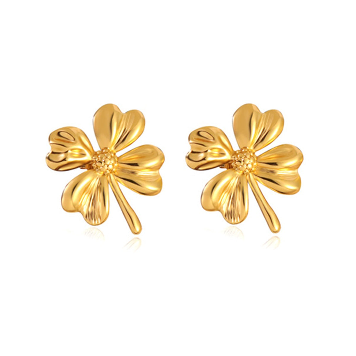 Vintage Gold Floral Stainless Steel Earrings