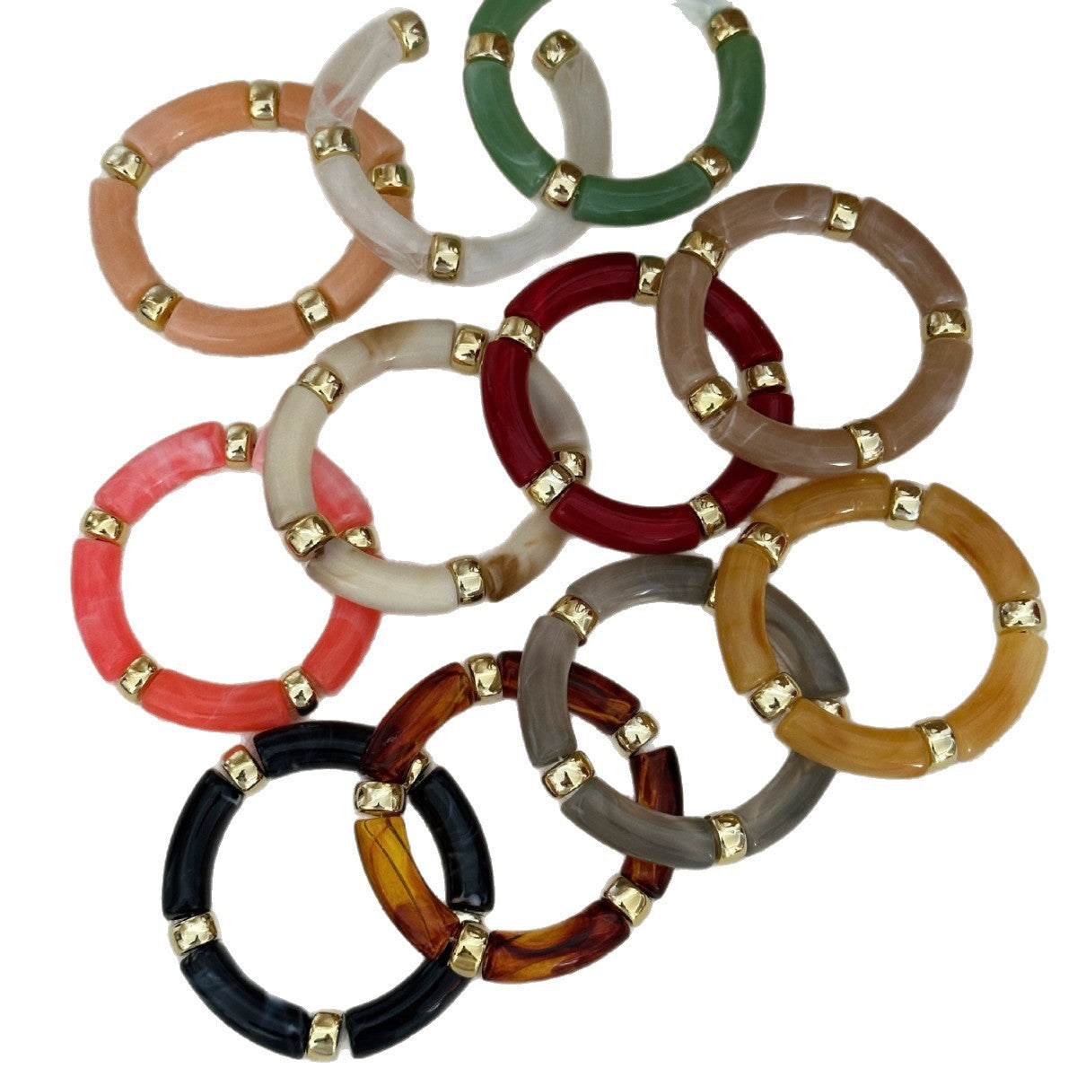 Vintage Geometric Gradient Acrylic Plated Bracelet for Women