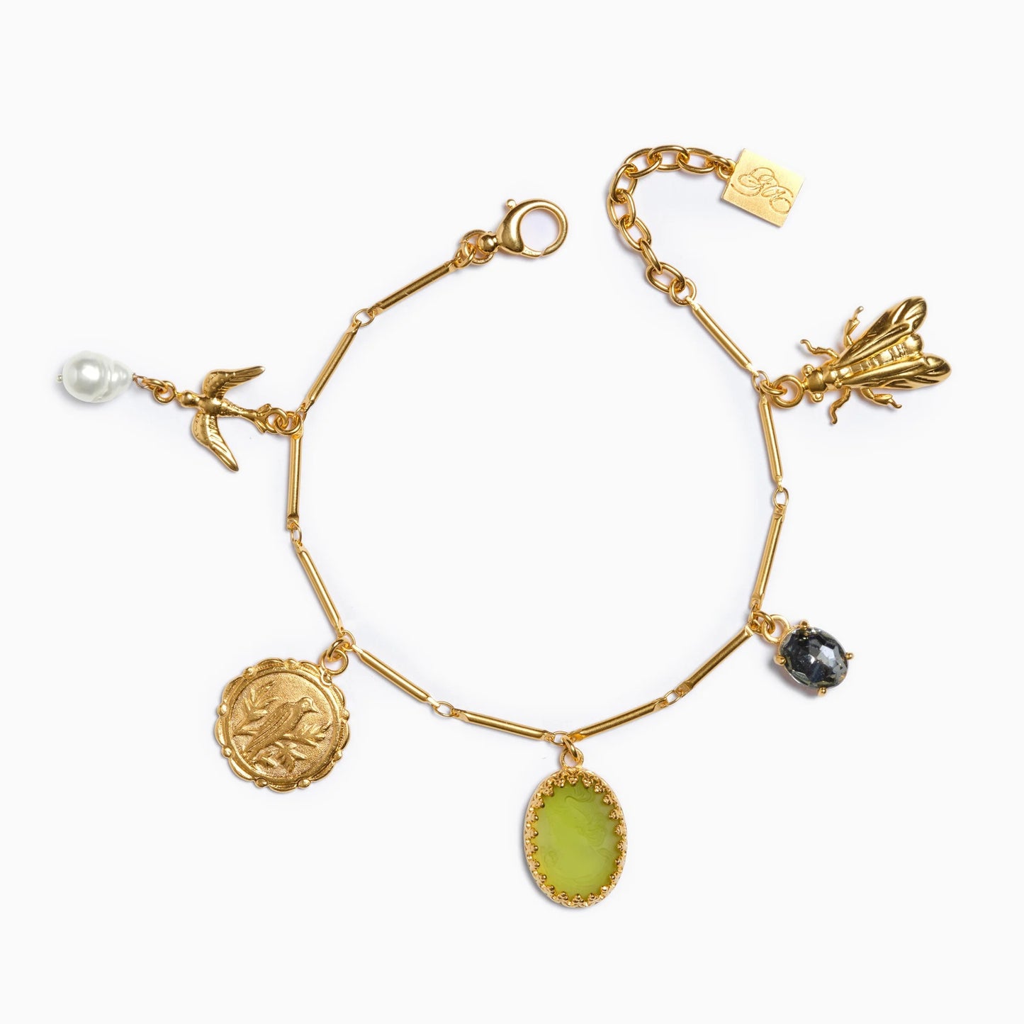 Luxury Gold Plated Stainless Steel Animal Charm Bar Necklace for Unisex