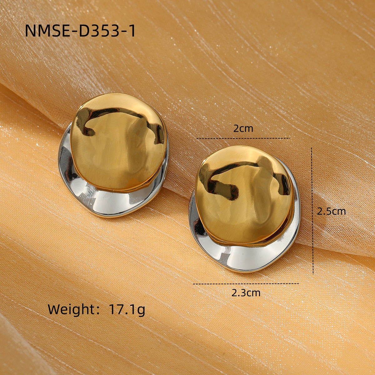 Orecchini minimalisti in acciaio al titanio a forma di cuore con placcatura in oro 18 carati da donna
