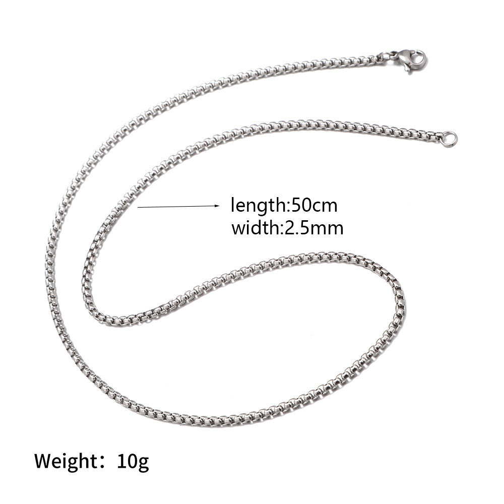 Geometric Stainless Steel Plated Necklace with Alloy Pendant for Men and Women