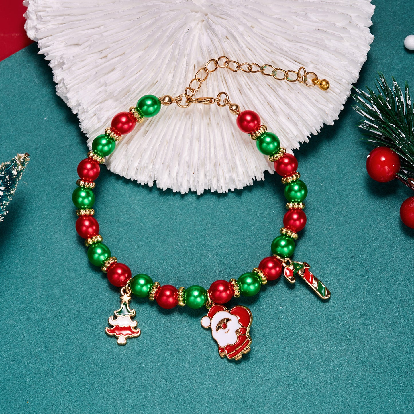 Bracciale natalizio artigianale regolabile con ciondoli a forma di Babbo Natale e fiocco di neve, bracciale geometrico in lega per uomo e donna, regalo di festa