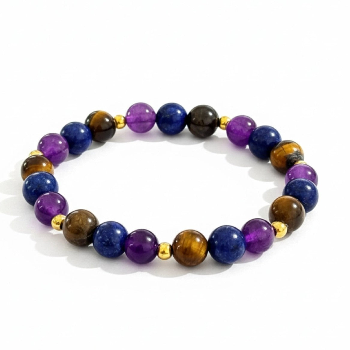 Minimalist Geometric Natural Stone Beaded Bracelet for Women