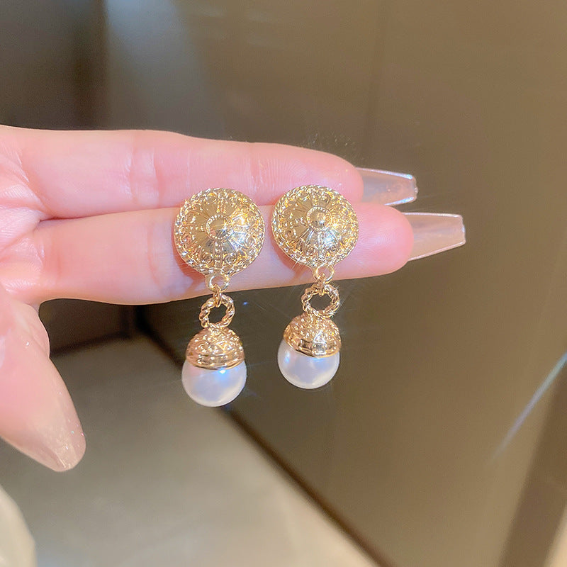 Vintage-Style Dripping Water Drop and Geometric Earrings in Alloy with Rhinestone Inlay for Women
