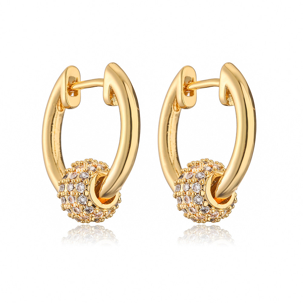 Minimalist Geometric Hoop Earrings for Women with Gold Plating and Micro-Pave Zirconia
