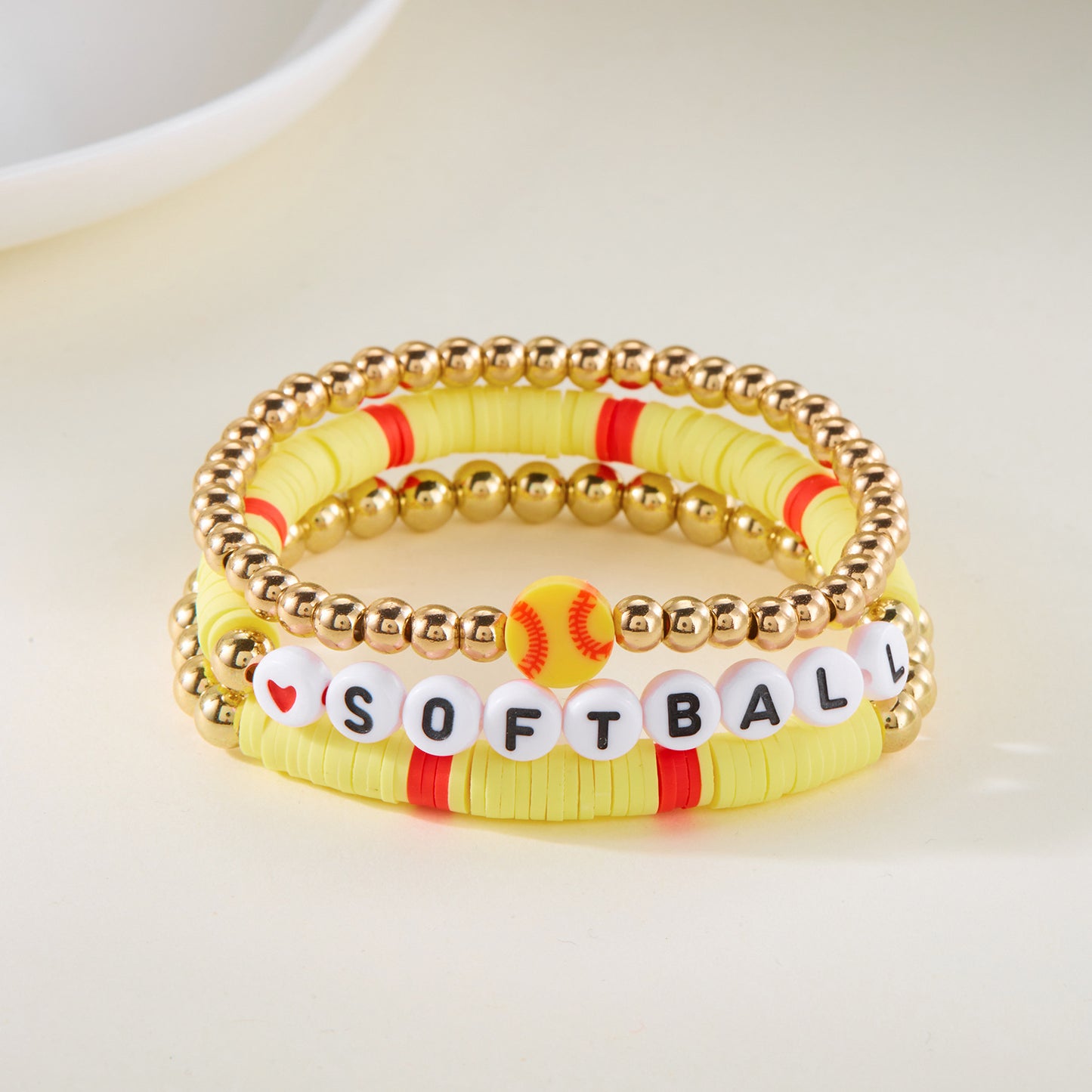 Casual Letter Acrylic Plated Bracelet Set