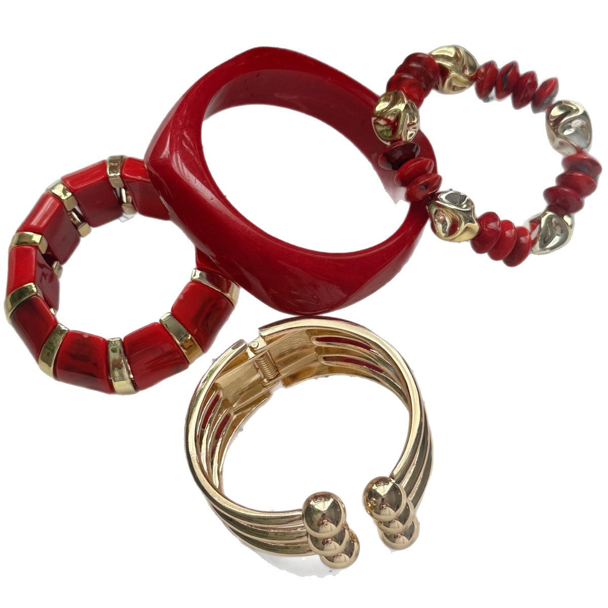 Casual Gradient Geometric Plated Zinc Alloy Stretch Bracelet