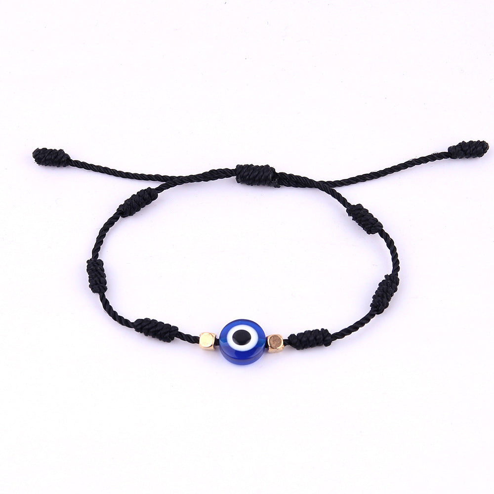 Sweet Hand-woven Geometric Evil Eye Adjustable Red Rope Bracelet Unisex