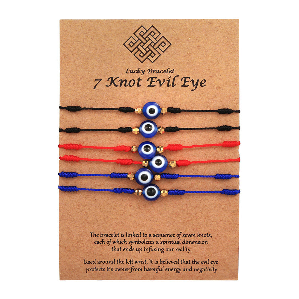 Plated Geometric Round Braided Friendship Bracelet Set for Unisex