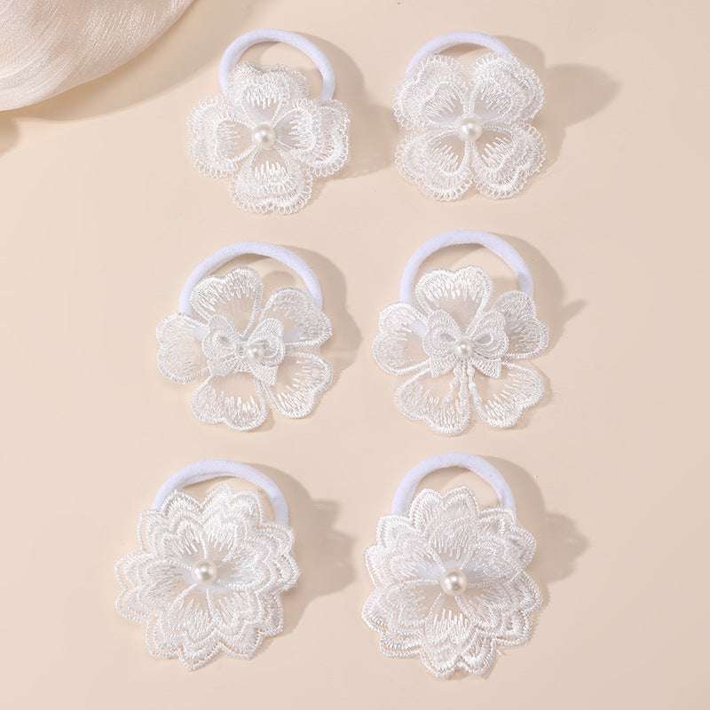 Pinza de pelo de mariposa de dibujos animados para niños hecha de tela de red con textura de punto estilo macaron pastel