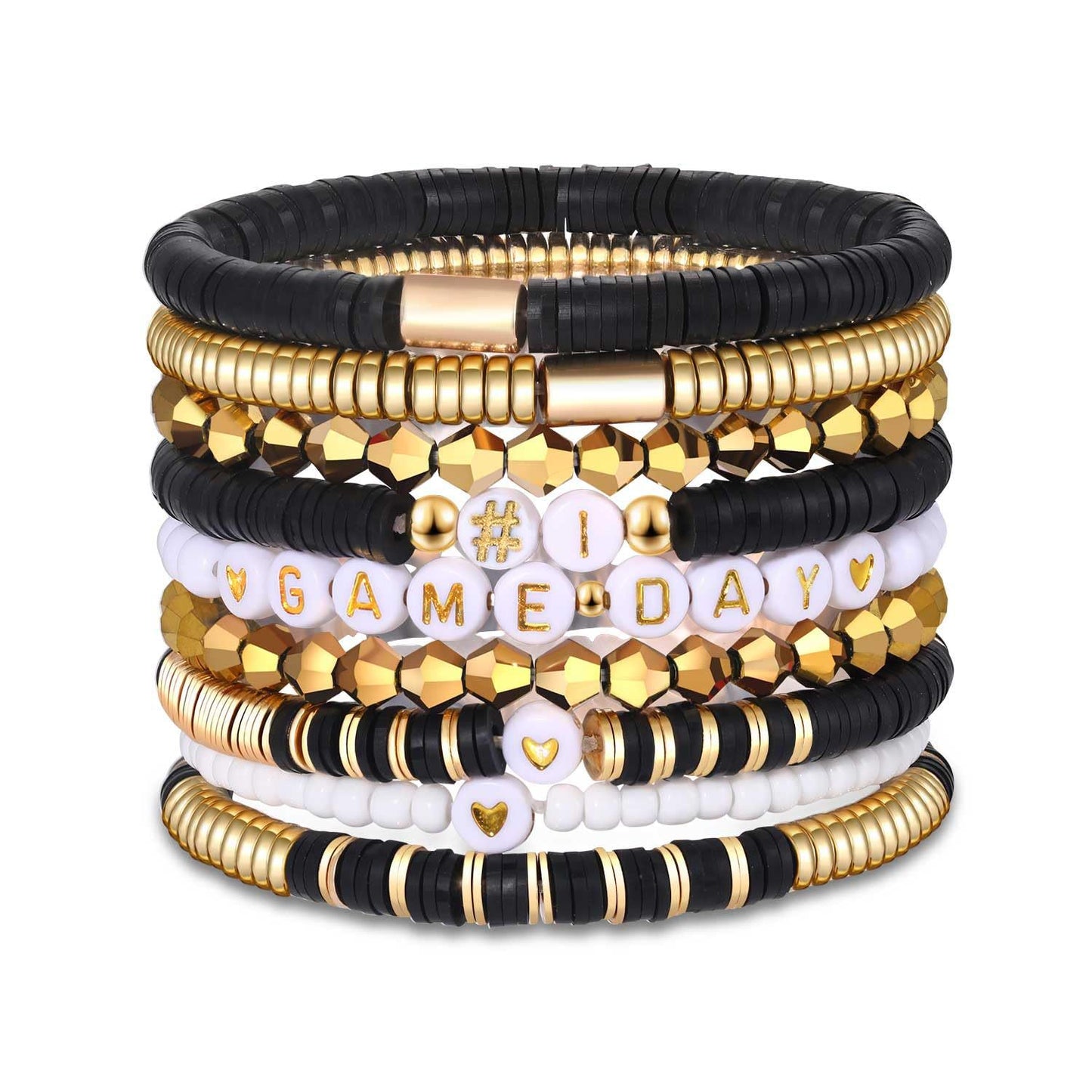 Bohemian Sporty Letter Resin Beaded Stretch Bracelet Unisex