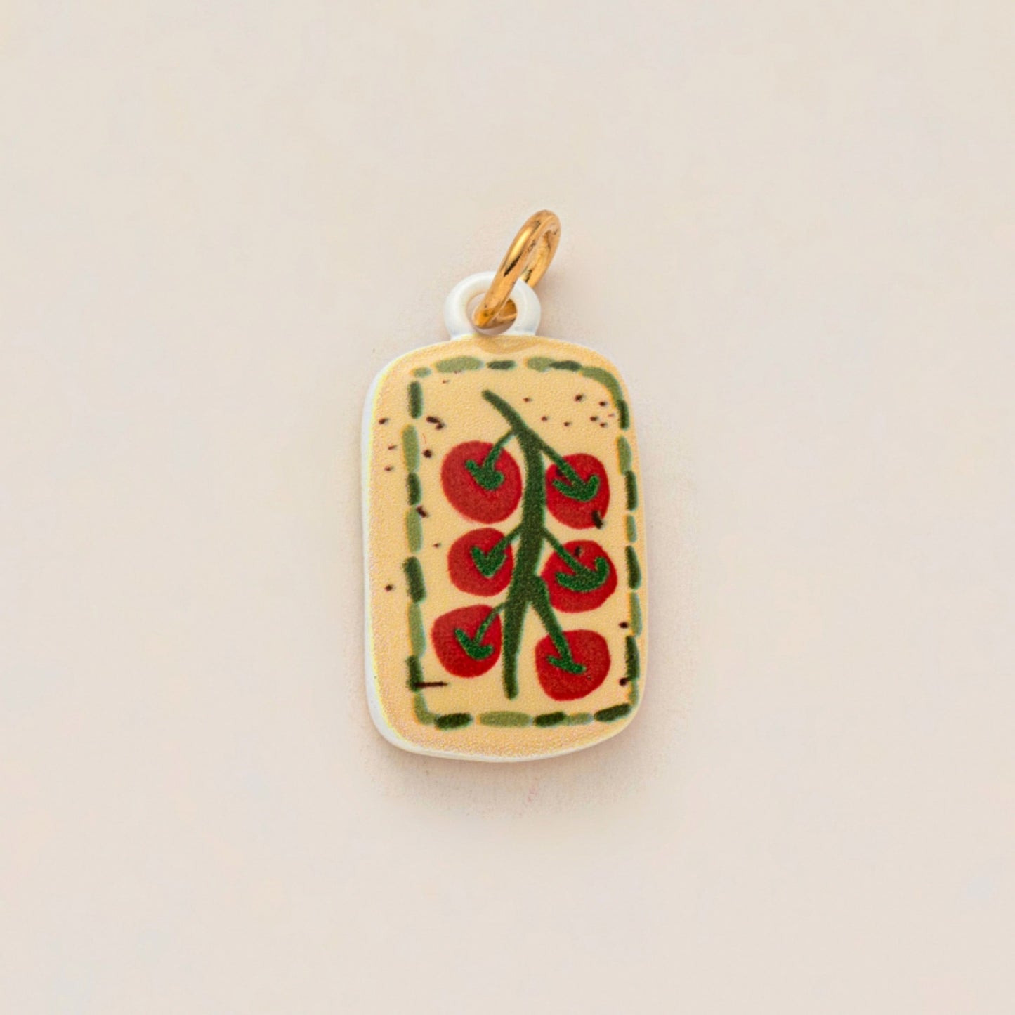 Colorful Rope Heart Cherry Keychain Bag Charm Brass Plated Accessory