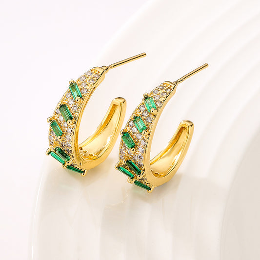 Orecchini Minimalisti Geometrici in Rame con Placcatura in Oro da Donna