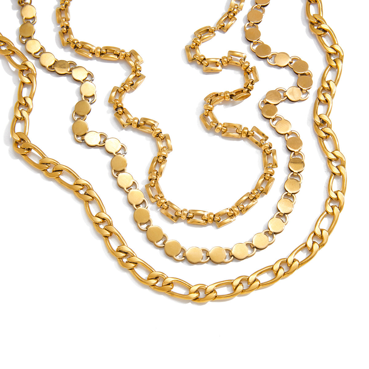 Collana Minimalista Geometrica da Donna in Acciaio al Titanio con Placcatura in Oro PVD Sottovuoto, Catena per Clavicola in Acciaio Inossidabile
