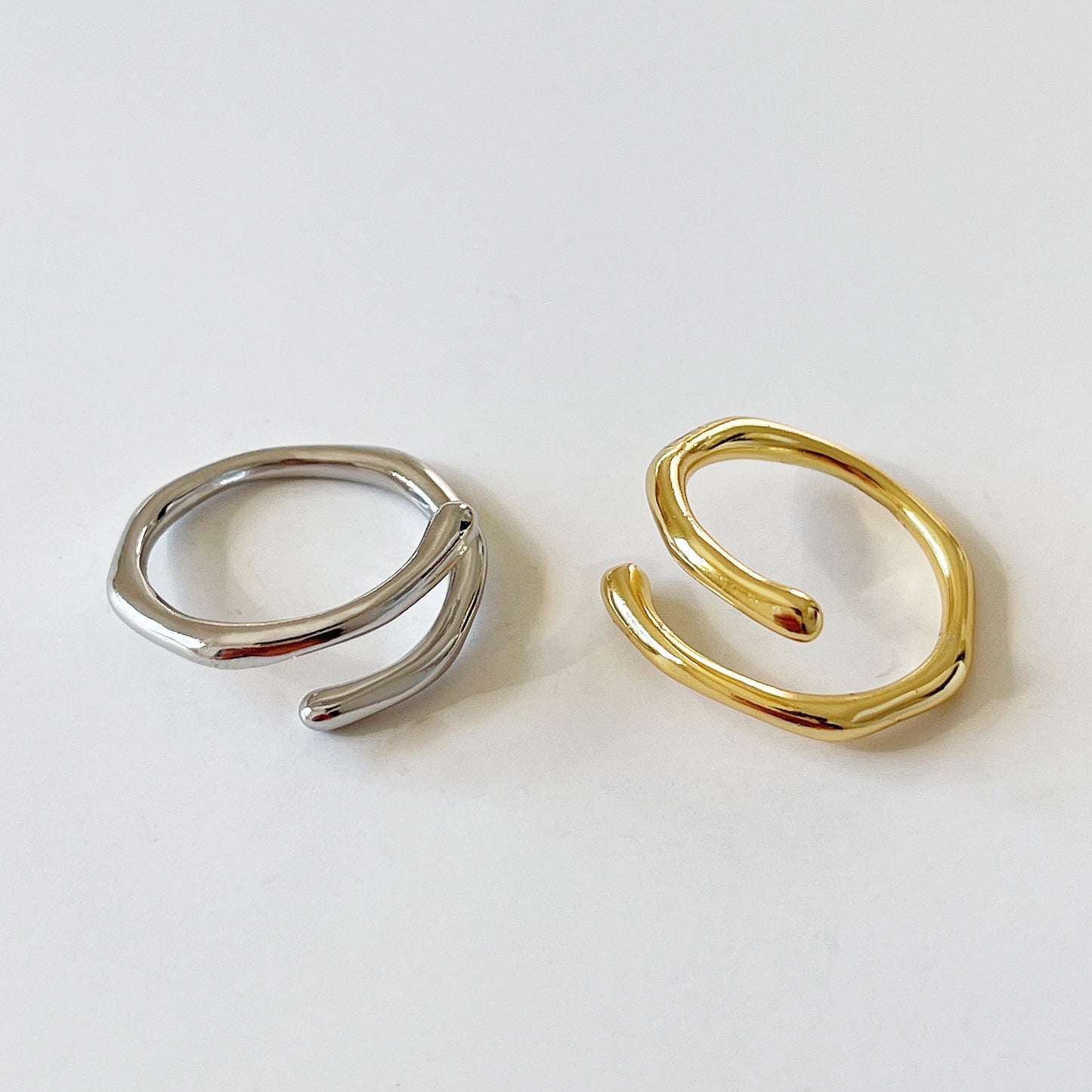 Minimalist Punk Sweet 925 Sterling Silver Geometric Ring for Couples