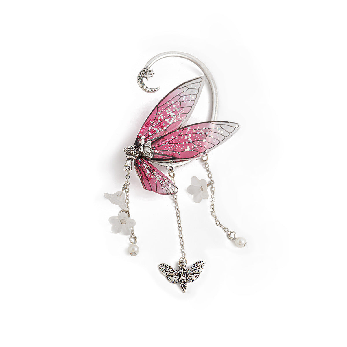 Butterfly Alloy Resin Ear Cuff with Plating Finish