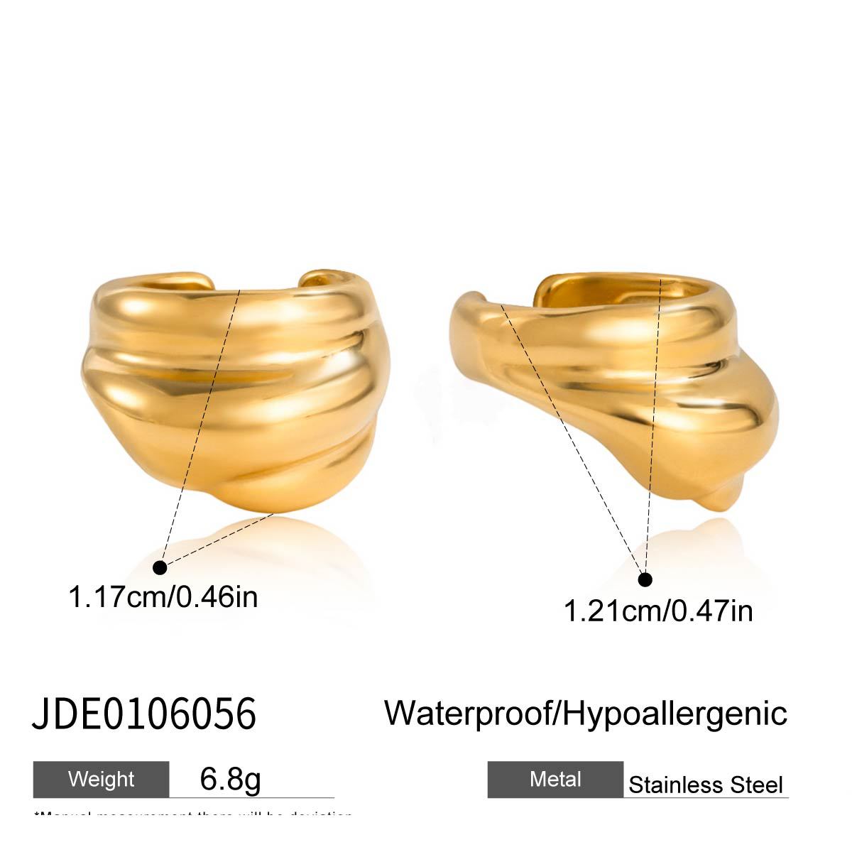 Orecchini a Cerchio Geometrici di Lusso da Donna, in Acciaio Inossidabile Placcato Oro 18K, di Moda, per Pendolari, a Clip